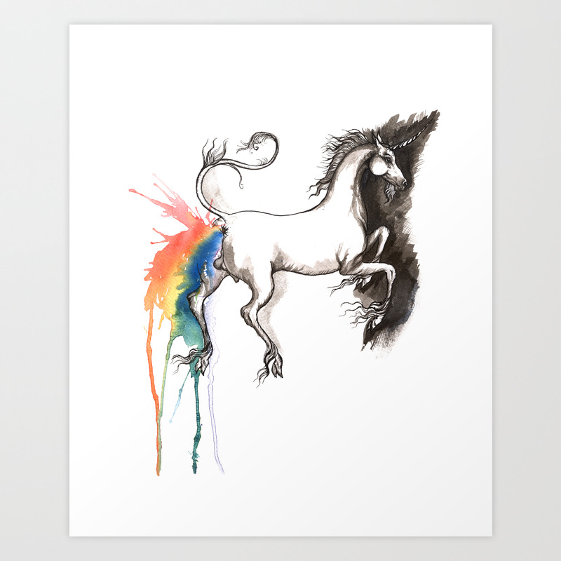 Unicorn Rainbow Poop Art Print By Tarantella Society6