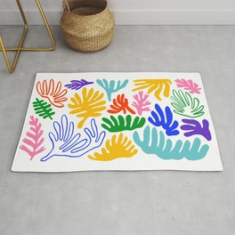 Colorful abstract nature plant leaf art print Area & Throw Rug