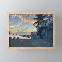 beach stairs Framed Mini Art Print