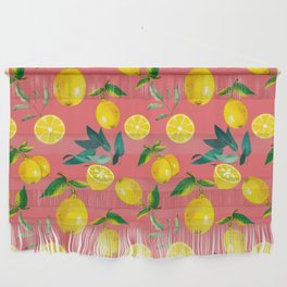 Summer, citrus ,Sicilian style ,lemon fruit pattern  Wall Hanging