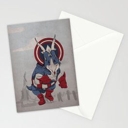 Captain Ameritops - Superhero Dinosaurs Series Stationery Cards