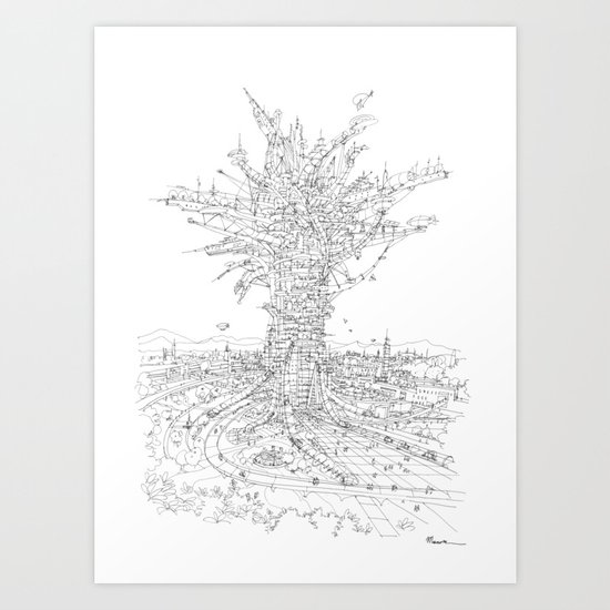 L' Albero Antropizzato Art Print