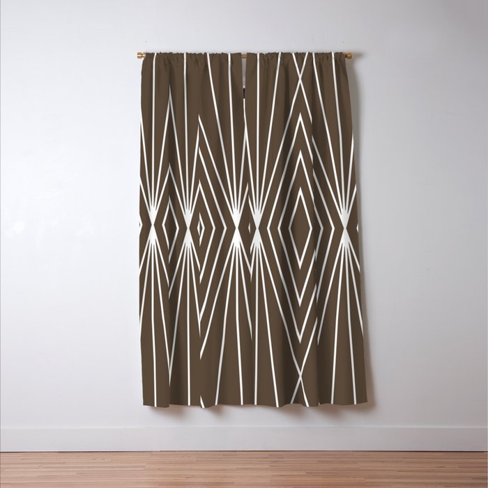 Simple Modern Diamond Lines Brown Blackout Curtain By Zennykenny Society6