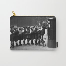 "Post Queue" mail post office box queue of little children waiting in line to mail letters funny humorous black and white photograph - photography - photographs Carry-All Pouch | Mailbox, Humorous, Motherhood, Photograph, And, Childhood, Black And White, Postoffice, Children, Curated 