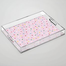 Sweet glazed, with colorful sprinkles on pink melting icing Acrylic Tray