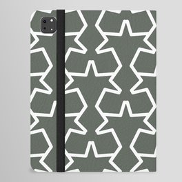 Dark Green and White Tessellation Line Pattern 15 Pairs DV 2022 Popular Colour Pleasant Hill 0459 iPad Folio Case