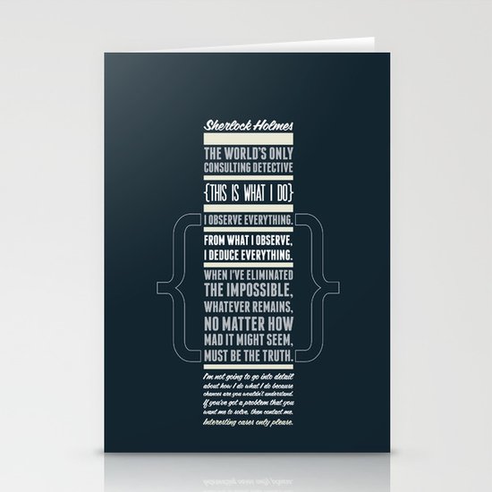 Sherlock - The Great Consulting Detective. Stationery Cards