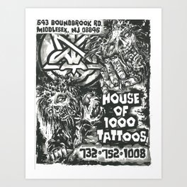 House of 1000 Tattoos Art Print