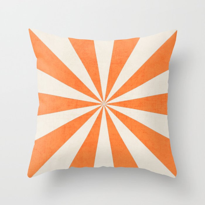 orange starburst Throw Pillow