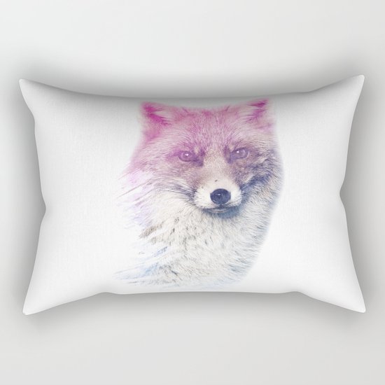 FOX SUPERIMPOSED WATERCOLOR Rectangular Pillow