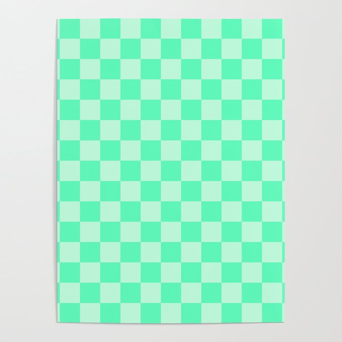 Mint Green Check Poster