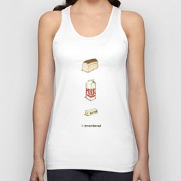 Loaf of Bread, Container of Milk and a Stick of Butter Unisex Tank Top
