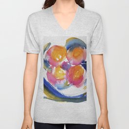 Peace Flower watercolor by CheyAnne Sexton V Neck T Shirt