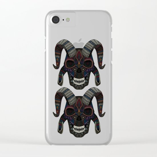 demon skull charcoal Clear iPhone Case