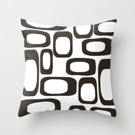 Mid Century Modern Shapes Black And White #society6 #buyart Throw Pillow
