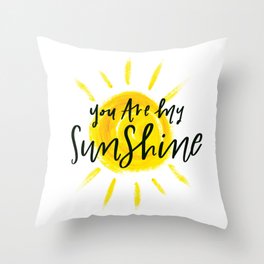 You are My Sunshine Lettering Throw Pillow