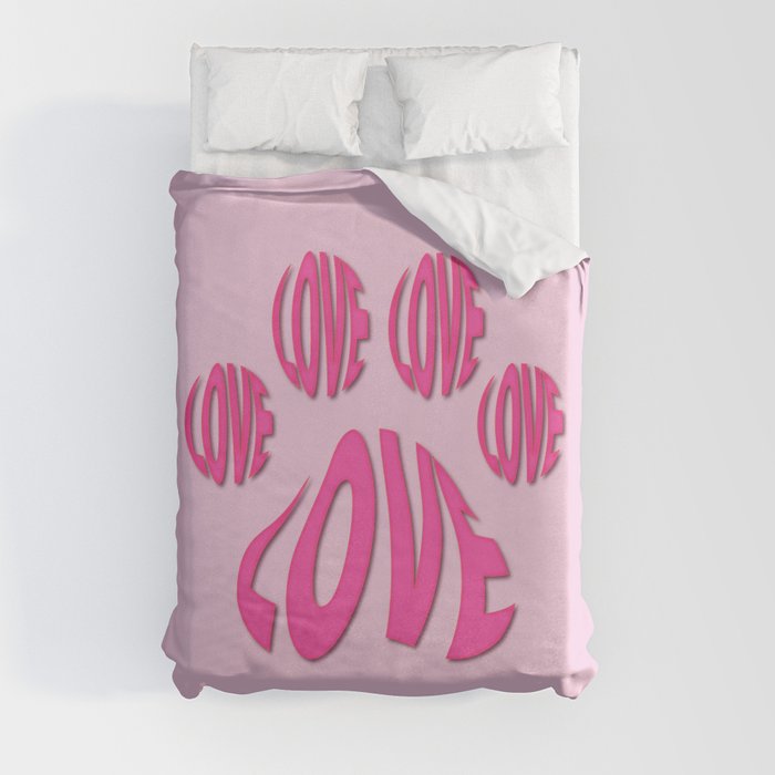 Love is Paws Duvet Cover