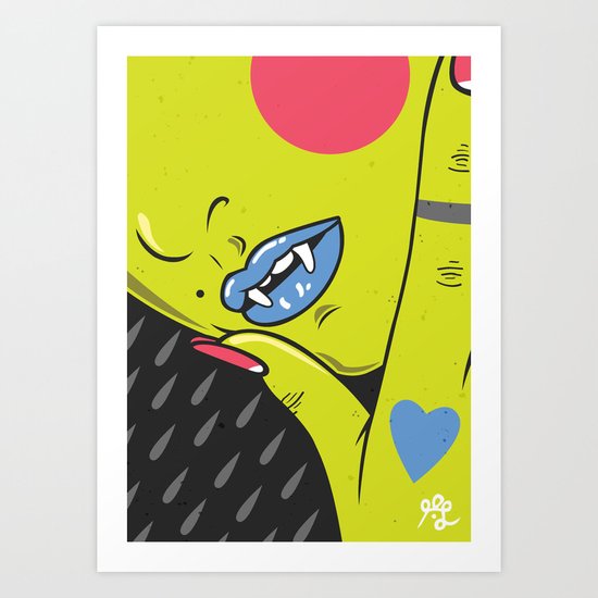 Vamp girl face Art Print