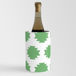 green Native American geometric design Wine Chiller