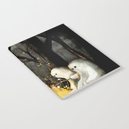 Marshmallows and ghost stories Notebook | Digital, Camping, Bonfire, Marshmallow, Curated, Spooky, Campfire, Creepy, Painting, Forest 