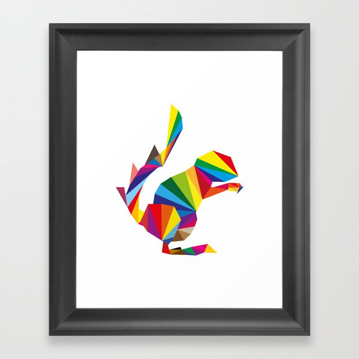 rainbow squirrel Framed Art Print