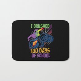 Crushed Days Of School 100th Day 100 Monster Truck Bath Mat