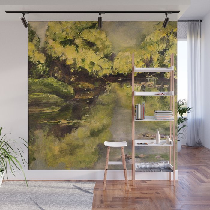 River Impressionism Landscape Painting Wall Mural By Betweentheweeds Society6