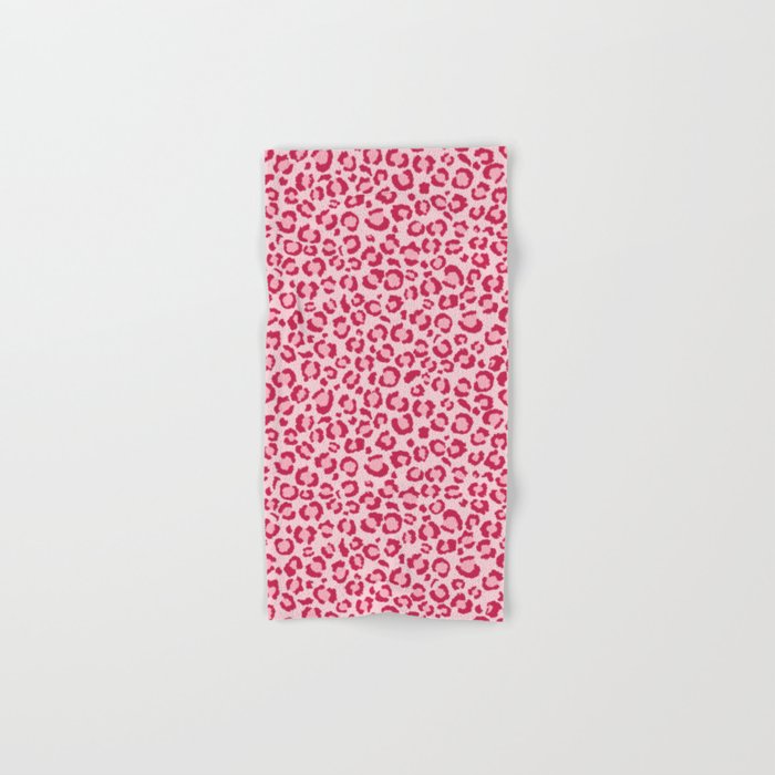 Raspberry Pink Leopard Print - Fun bright Girly Hand & Bath Towel