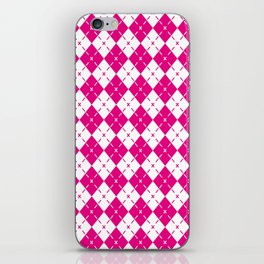 Pink Argyle Pattern,Diamond Geometrical Shape Quilt Knit Sweater Tartan iPhone Skin
