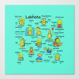 Turtles Speak Lakota Canvas Print