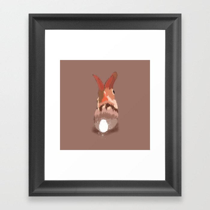 Bunny Butt - Fiery Chocolate Framed Art Print