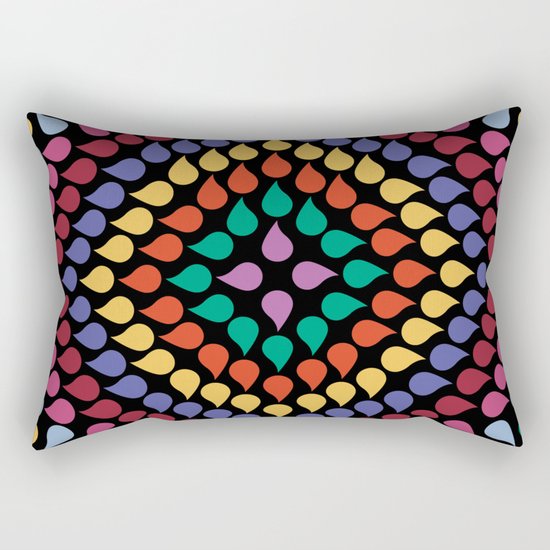 Seamless Colorful Raindrops Rectangular Pillow