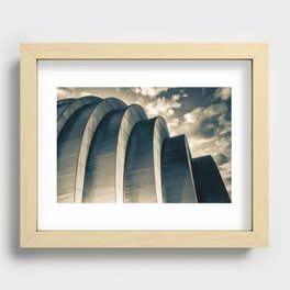 Kauffman Center Architecture In Kansas City In Sepia Recessed Framed Print