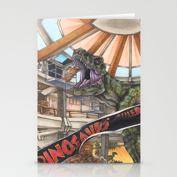 When Dinosaurs Ruled the Earth - Jurassic Park T-Rex Stationery Cards