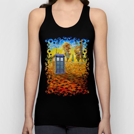 Tardis at Fall Grass field Art painting iPhone 4 4s 5 5c 6, pillow case, mugs and tshirt Unisex Tank Top