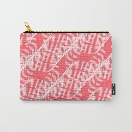 Coral Red Helix Carry-All Pouch