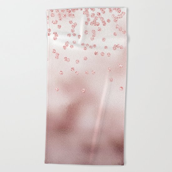 Princess Confetti Glitter on pink metal background #Society6 Beach Towel