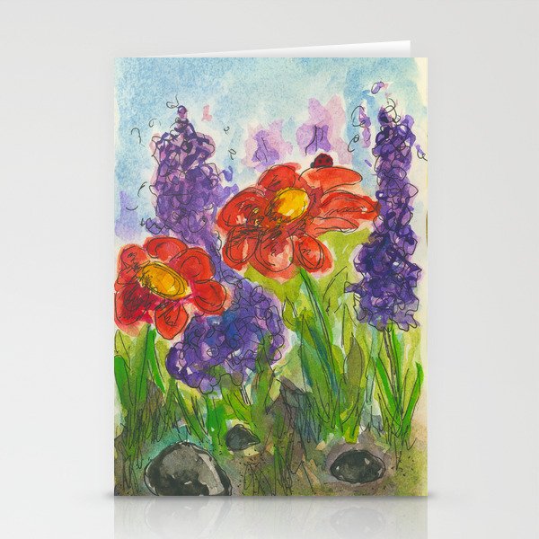Summer Flowers with a Ladybug Stationery Cards