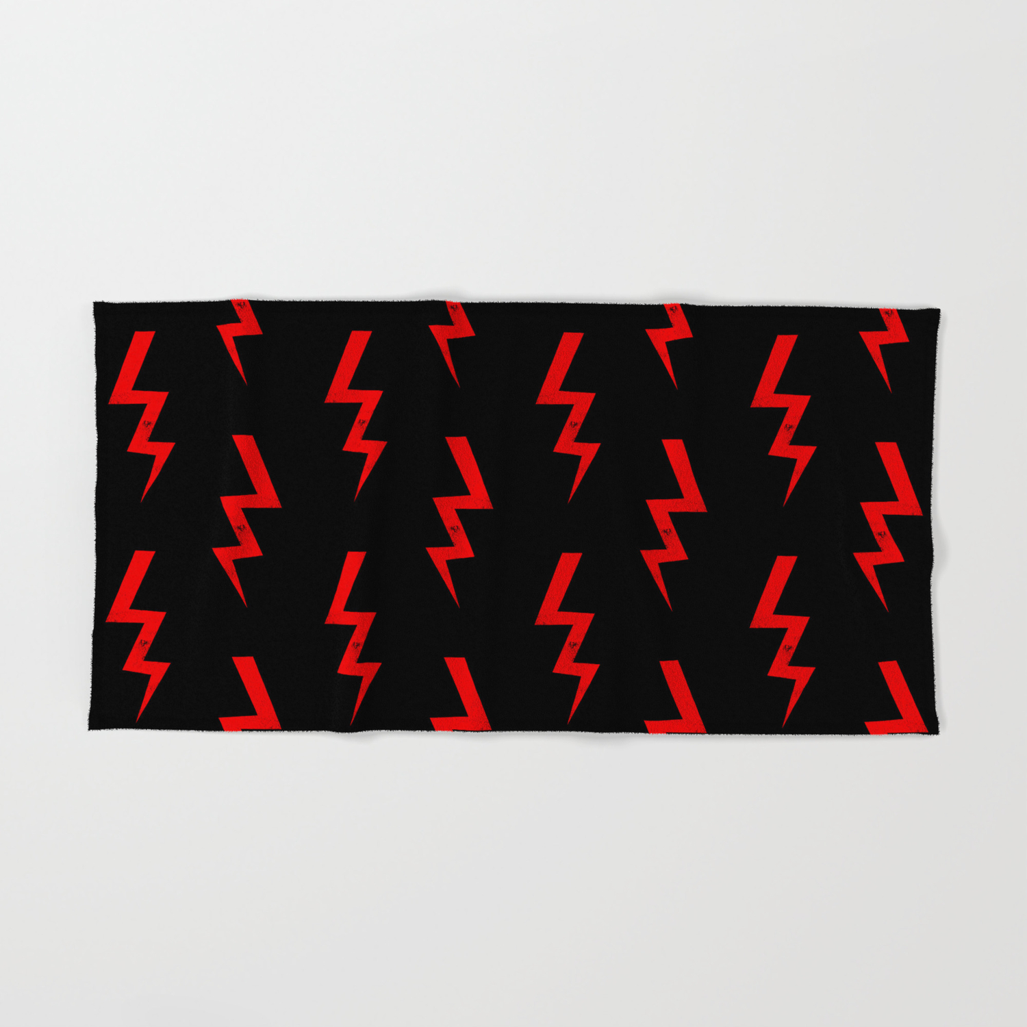 Lightning Bolt Fun Pattern Decor Red And Black Boys Room Nursery Superhero Hand Bath Towel By Charlottewinter Society6