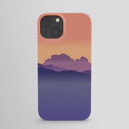 Misty Mountains Orange Sunset  iPhone Case