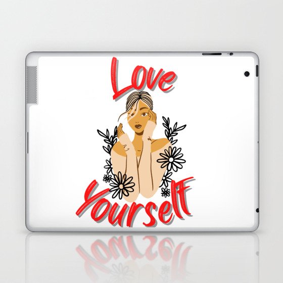 Love yourself | white background  Laptop & iPad Skin