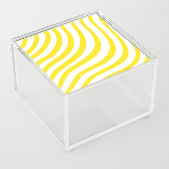 Yellow and White Stripes Acrylic Box