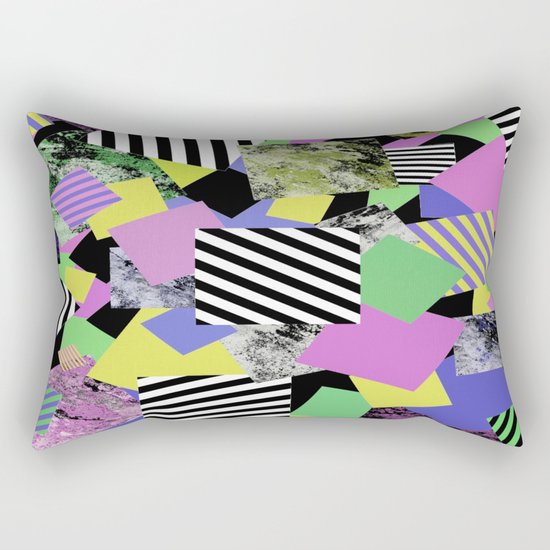 Crazy Squares - Abstract, Geometric Pop Art Rectangular Pillow