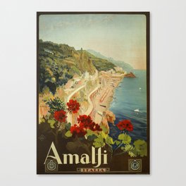 Vintage Travel Ad Amalfi Italy Canvas Print