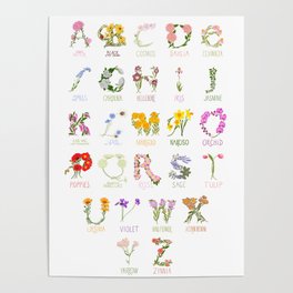 Floral ABC  Poster