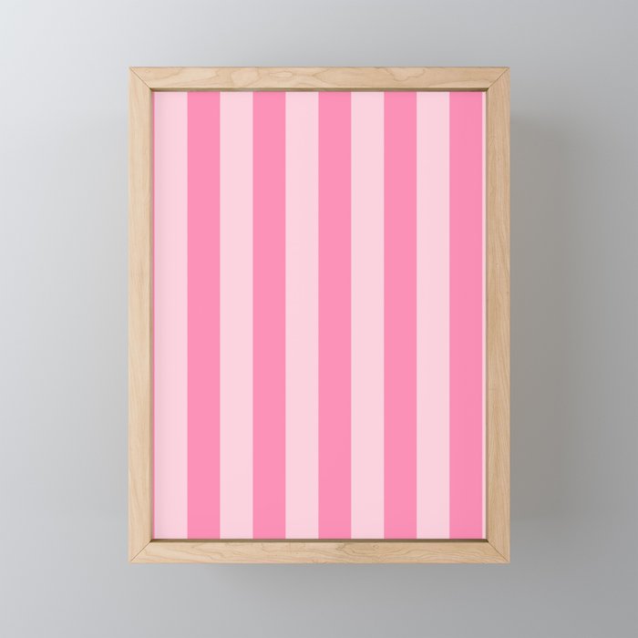 Blush Pink Stripes Framed Mini Art Print