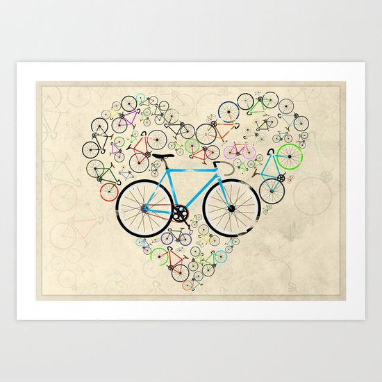 I Love My Bike Art Print