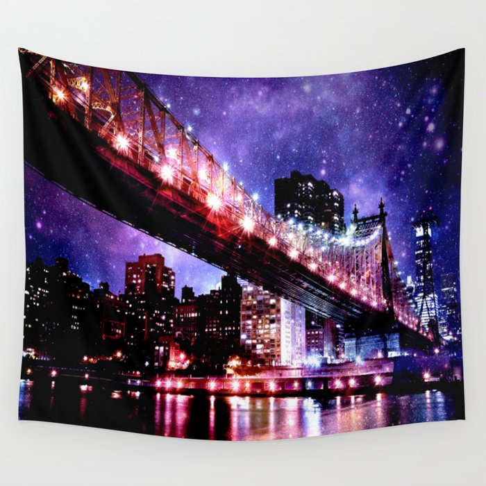 Majestic New York City: Manhattan Bridge Wall Tapestry by lilkiddies 