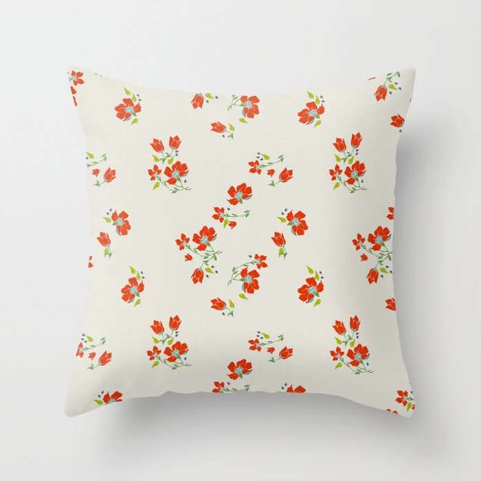 VINTAGE FLORAL Throw Pillow