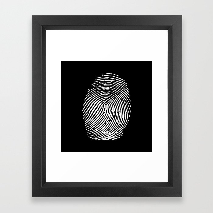Black & White Fingerprint Framed Art Print